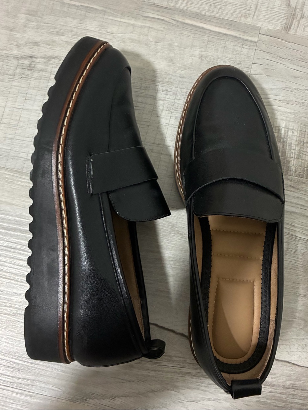 kelly and katie black platform loafers
